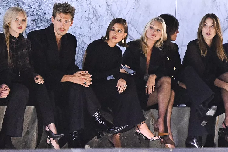 Austin Butler Joins Hailey Bieber, Kate Moss and Carla Bruni on Front Row of Saint Laurent Show at Paris Fashion Week