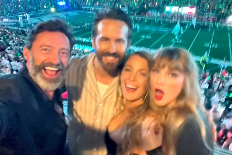 Hugh Jackman Shares Selfie with Taylor Swift, Ryan Reynolds and Blake Lively at Chiefs-Jets Game